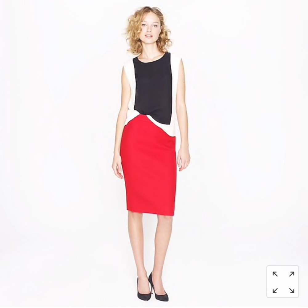 J.Crew red wool skirt